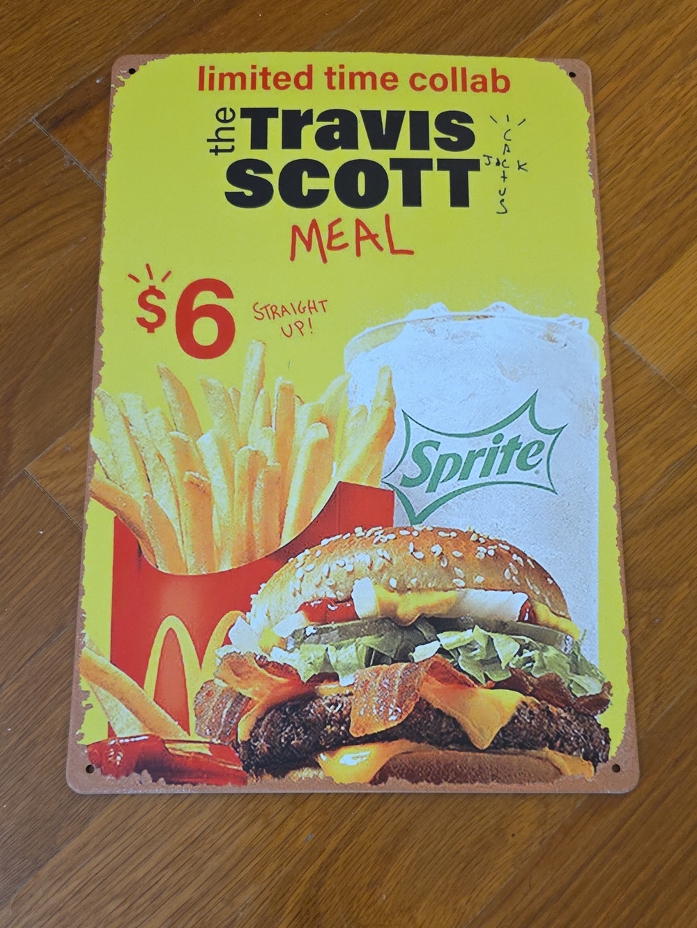 McDonald's Travis Scott Meal Metal Sign